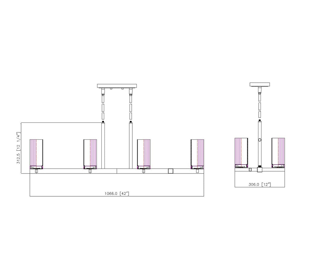 8 Light Linear Chandelier