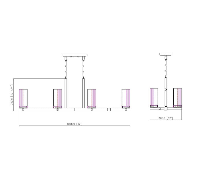 8 Light Linear Chandelier