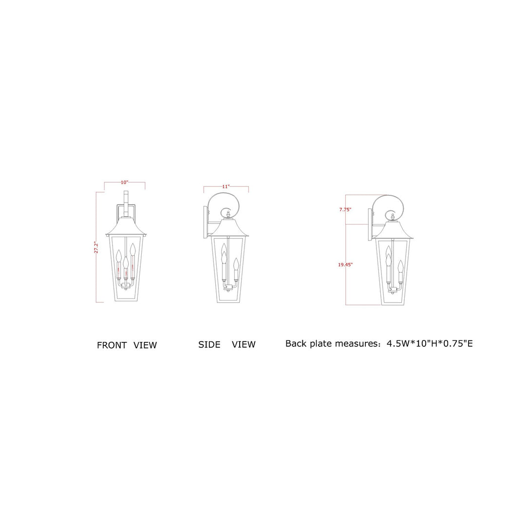 3 Light Outdoor Wall Light