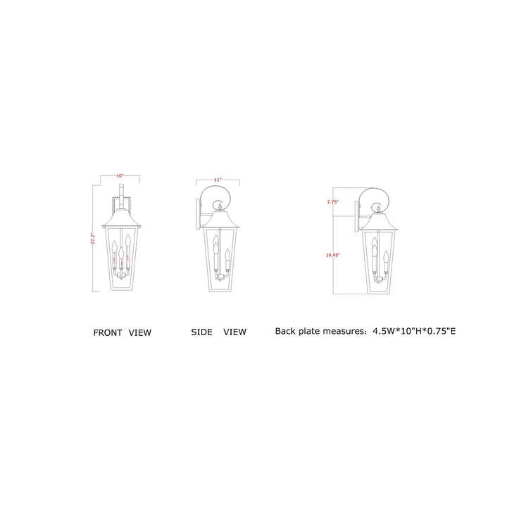 3 Light Outdoor Wall Light