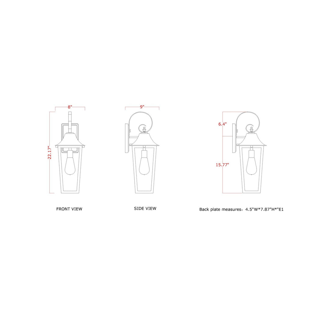 1 Light Outdoor Wall Light