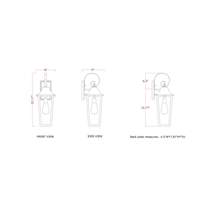 1 Light Outdoor Wall Light