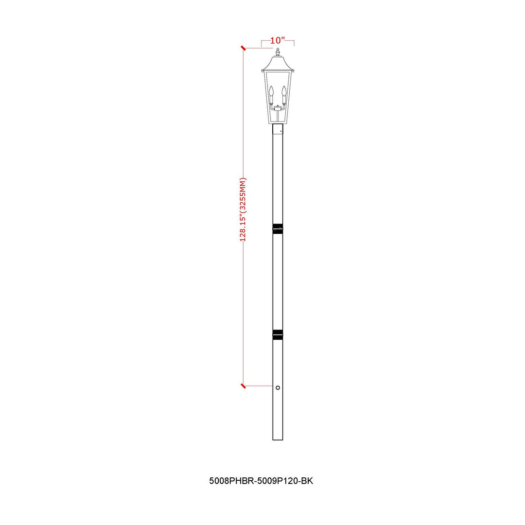 3 Light Outdoor Post Mount Fixture