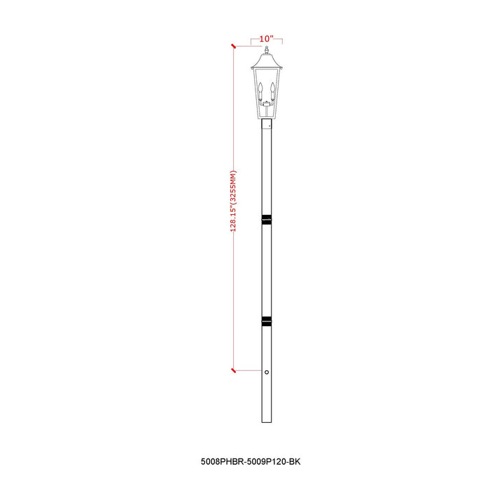 3 Light Outdoor Post Mount Fixture
