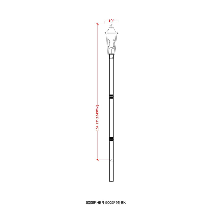 3 Light Outdoor Post Mount Fixture