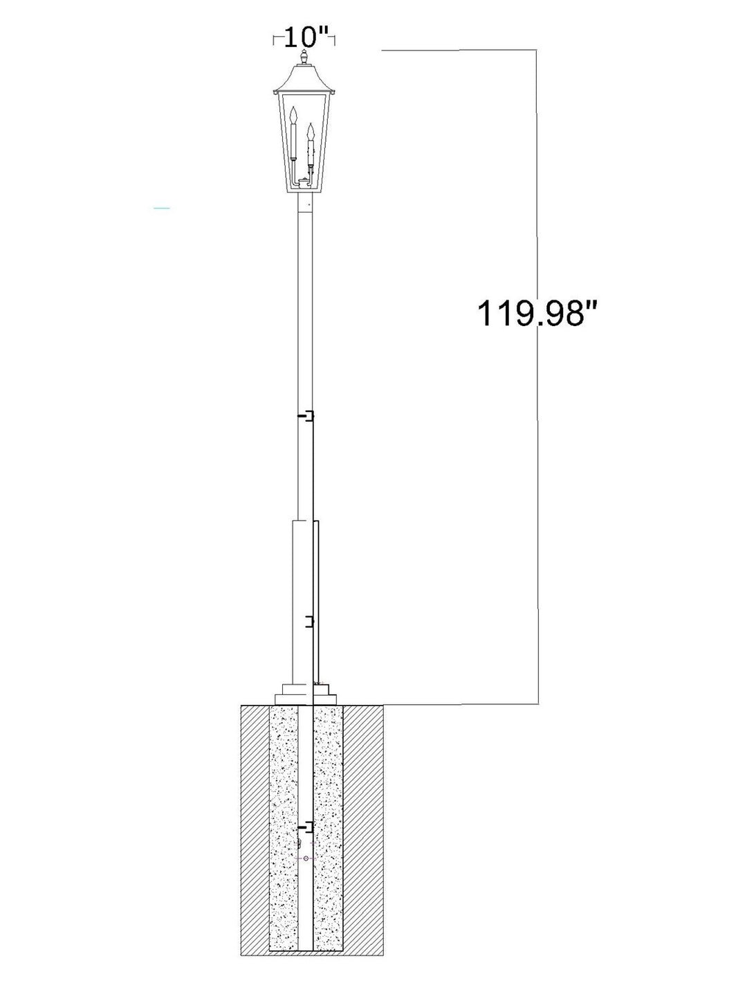 3 Light Outdoor Post Mounted Fixture
