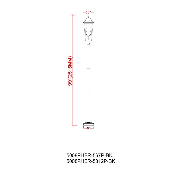 3 Light Outdoor Post Mounted Fixture