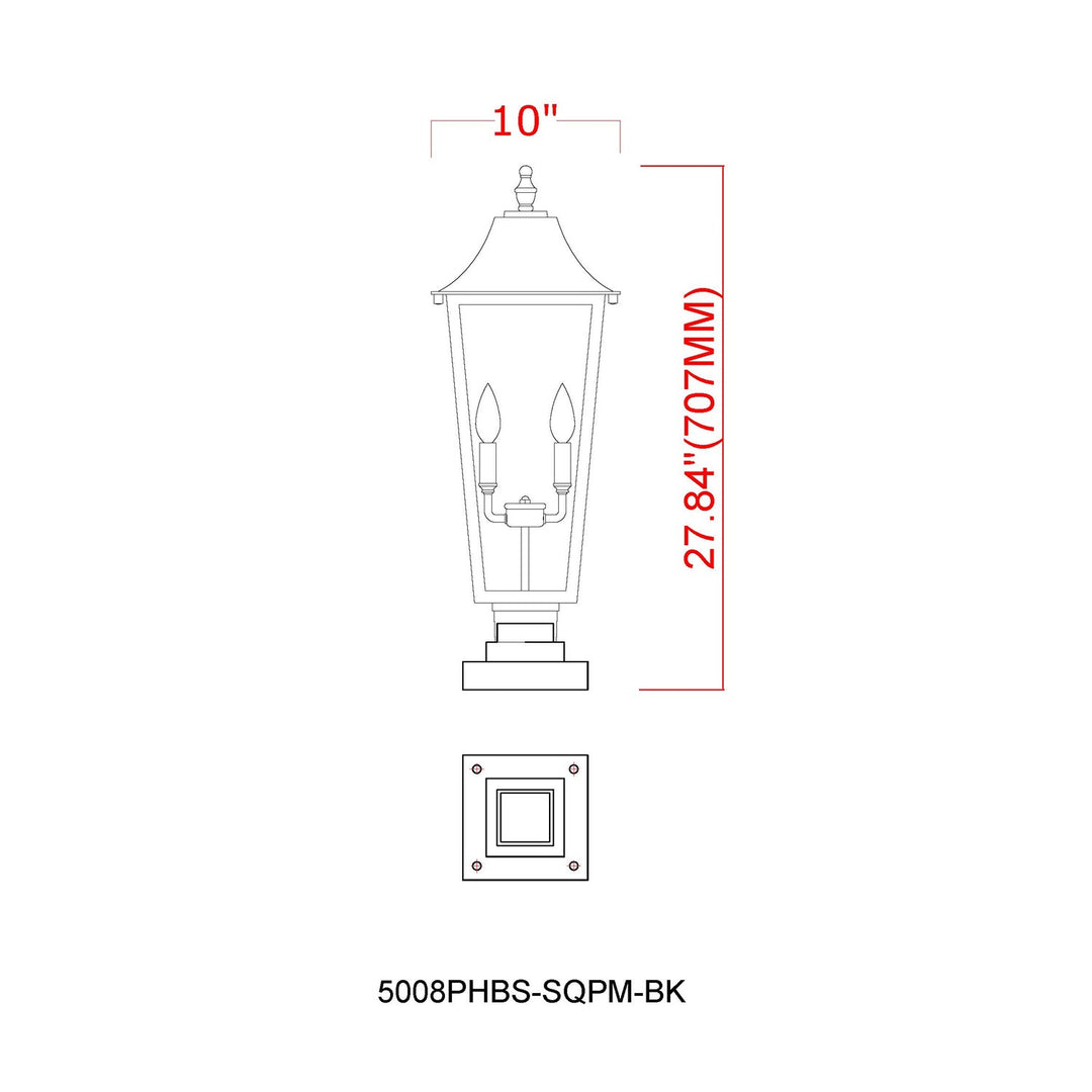 3 Light Outdoor Pier Mounted Fixture