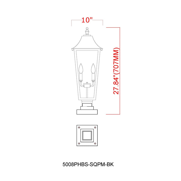 3 Light Outdoor Pier Mounted Fixture