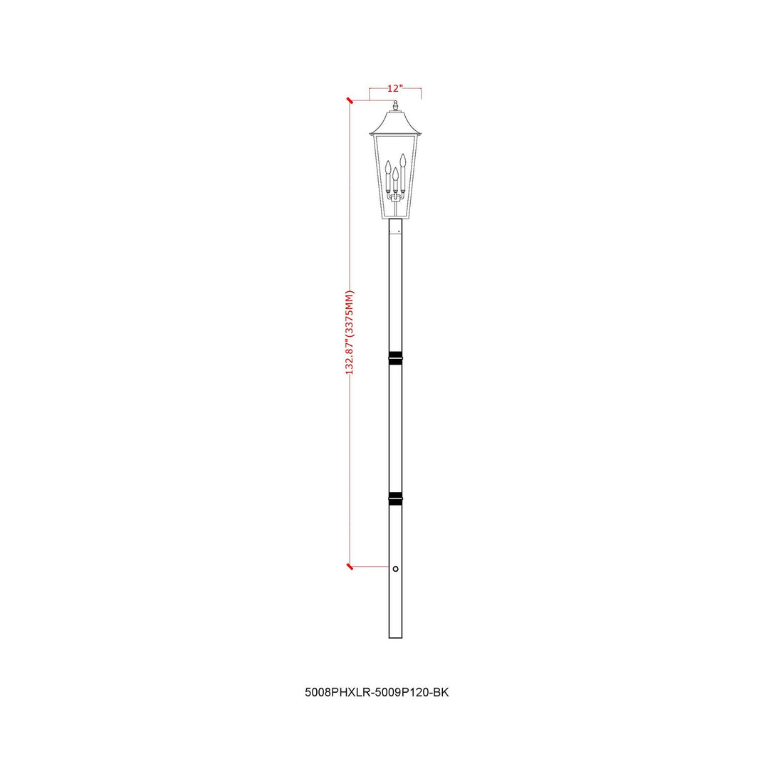 3 Light Outdoor Post Mount Fixture