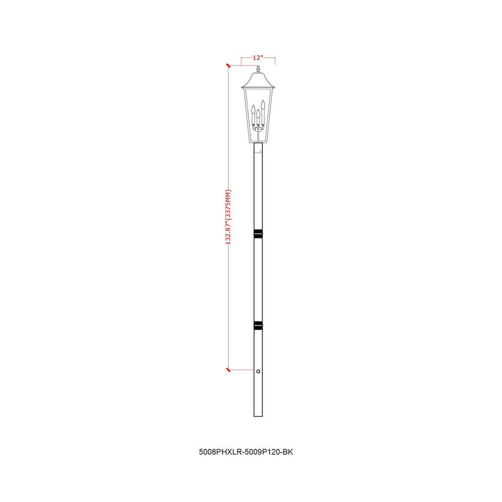 3 Light Outdoor Post Mount Fixture