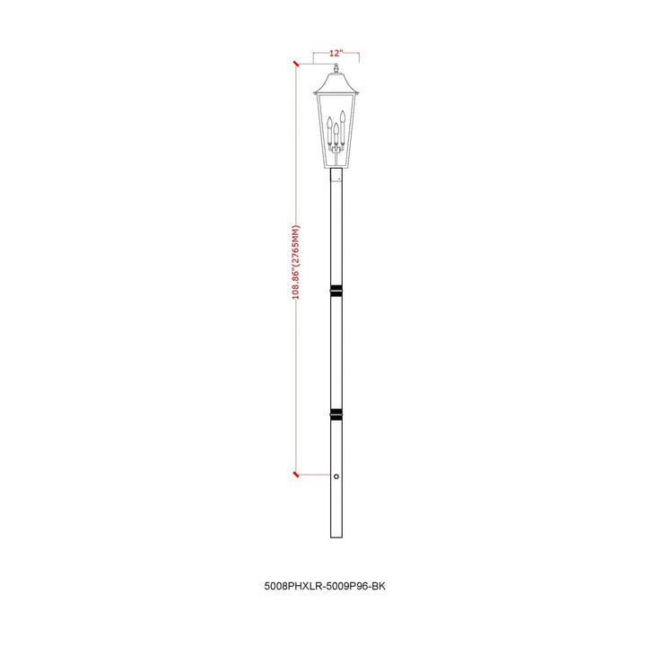 3 Light Outdoor Post Mount Fixture