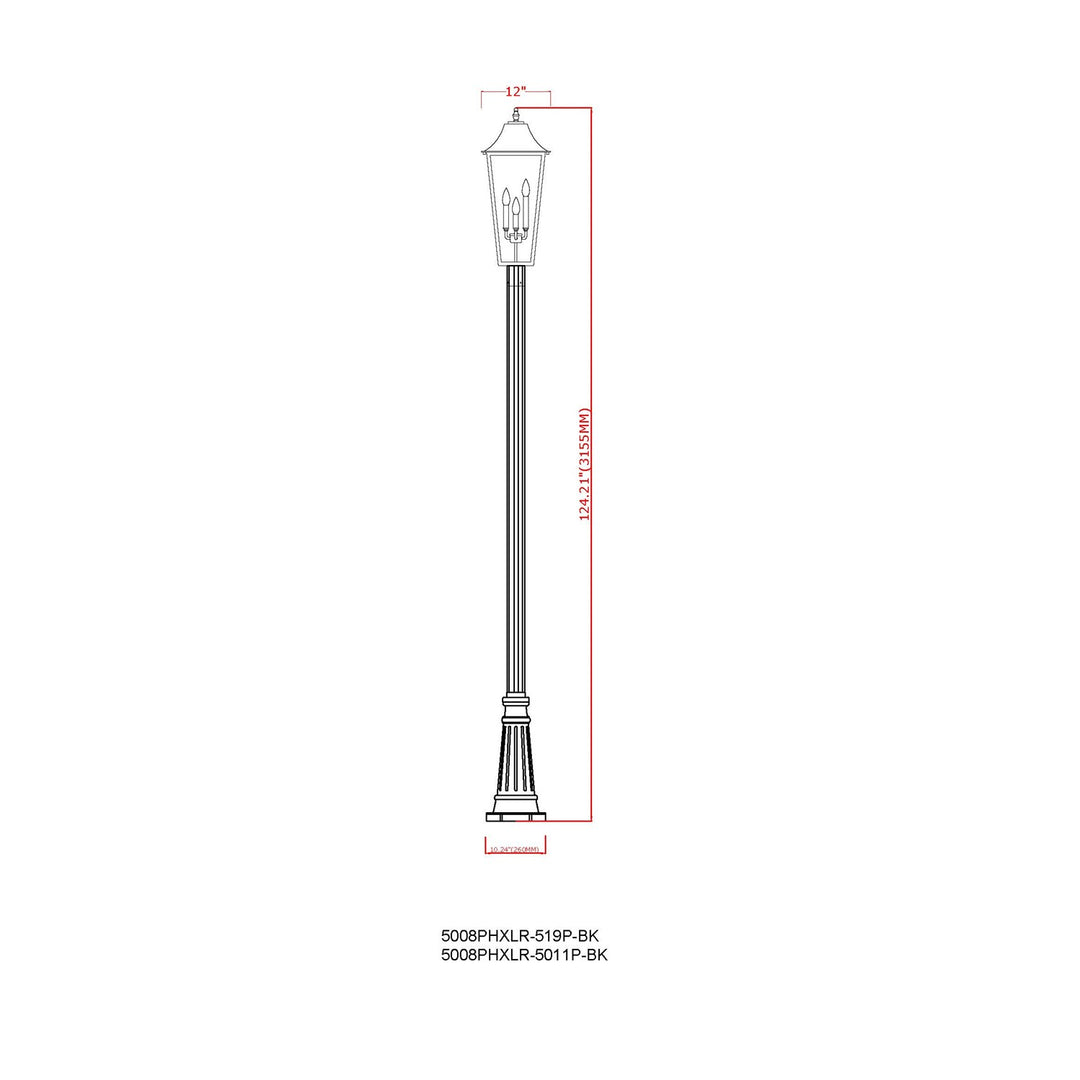 3 Light Outdoor Post Mounted Fixture