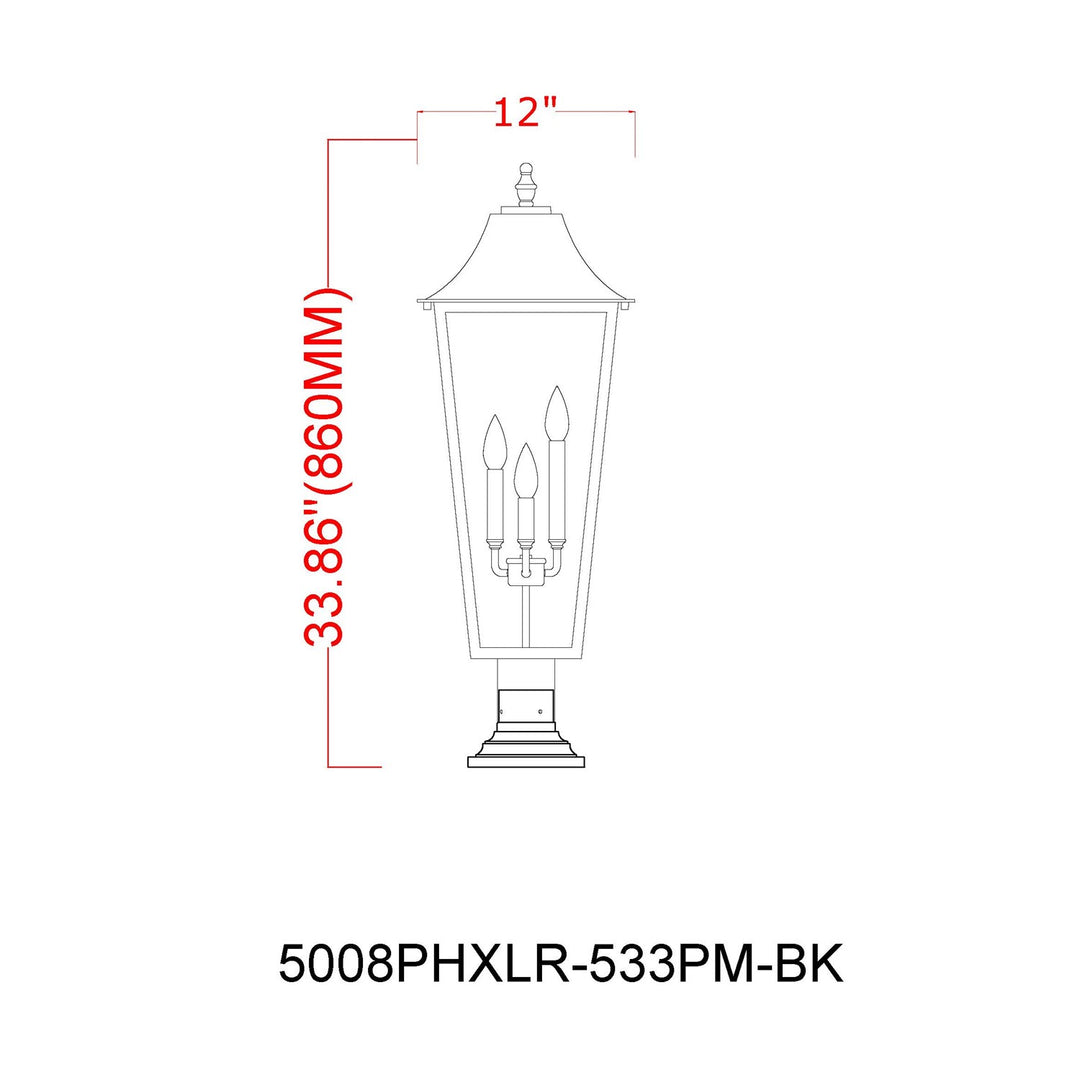 3 Light Outdoor Pier Mounted Fixture