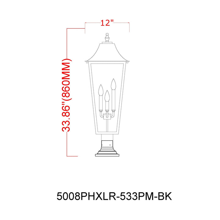 3 Light Outdoor Pier Mounted Fixture