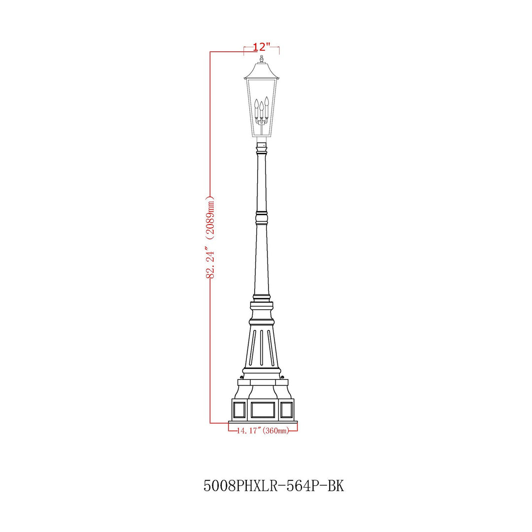 3 Light Outdoor Post Mounted Fixture