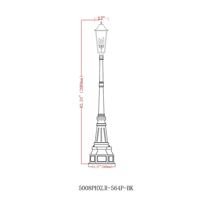 3 Light Outdoor Post Mounted Fixture