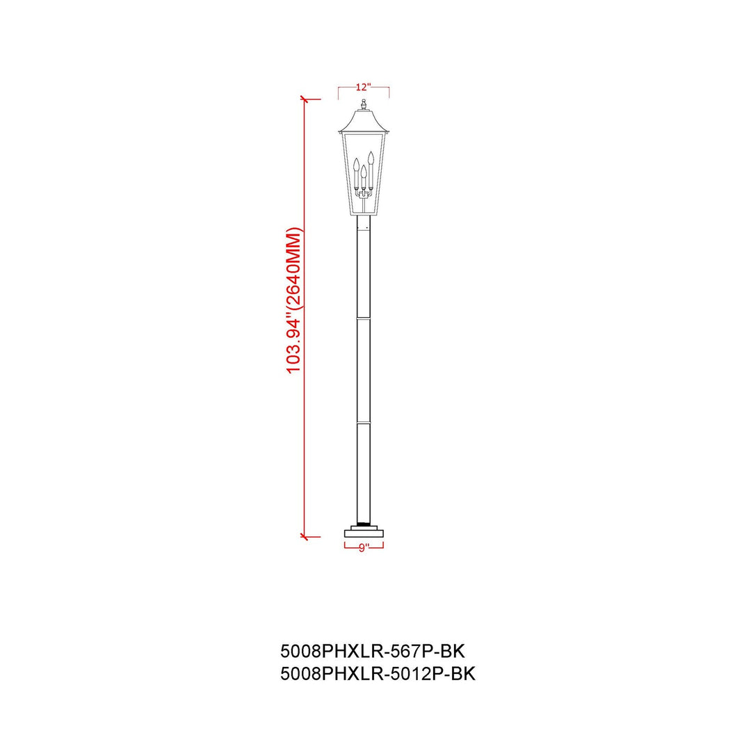 3 Light Outdoor Post Mount Fixture