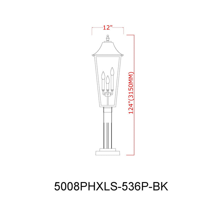 3 Light Outdoor Post Mounted Fixture