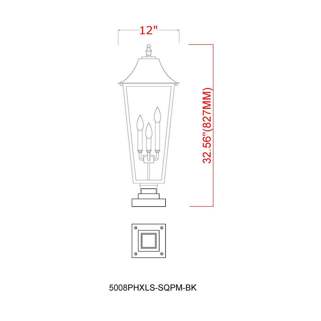 3 Light Outdoor Pier Mounted Fixture
