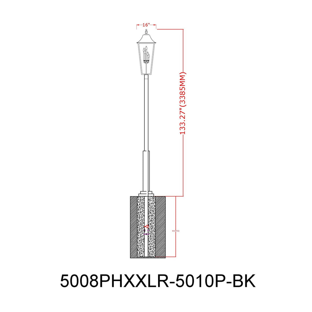 5 Light Outdoor Post Mounted Fixture