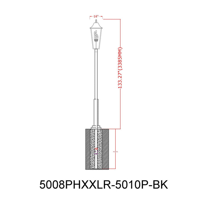 5 Light Outdoor Post Mounted Fixture