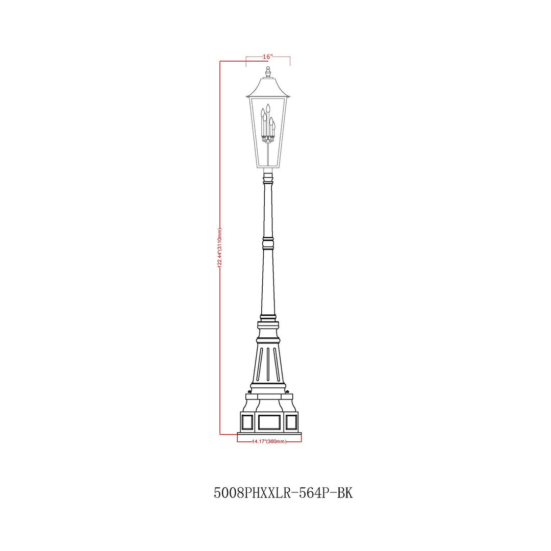 5 Light Outdoor Post Mounted Fixture