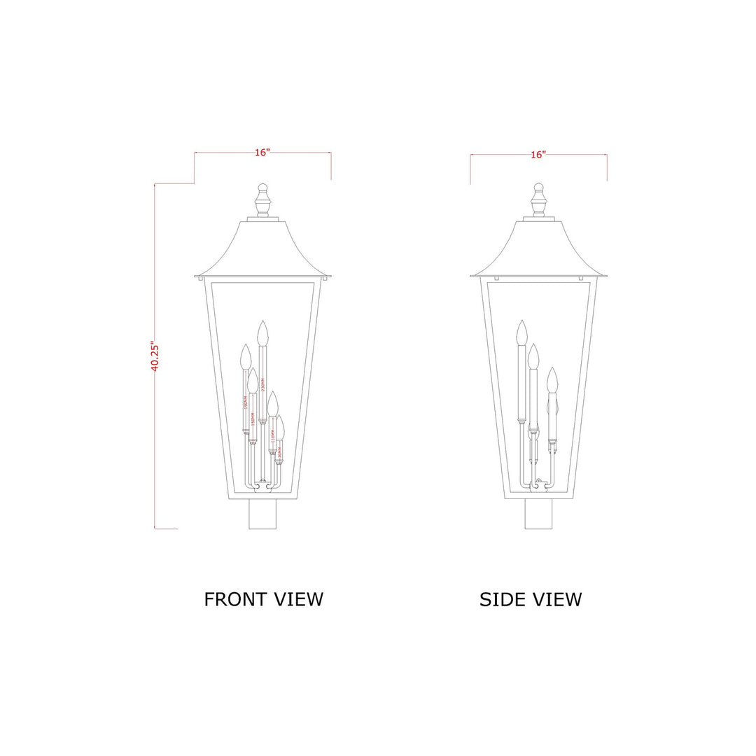 5 Light Outdoor Post Mount Fixture