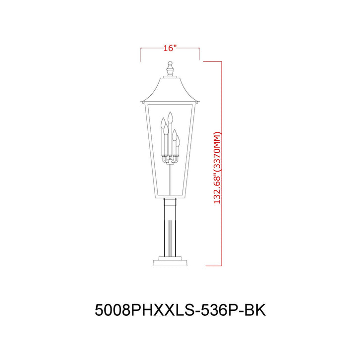 5 Light Outdoor Post Mount Fixture