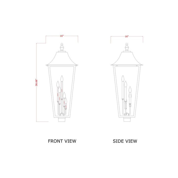 5 Light Outdoor Post Mount Fixture
