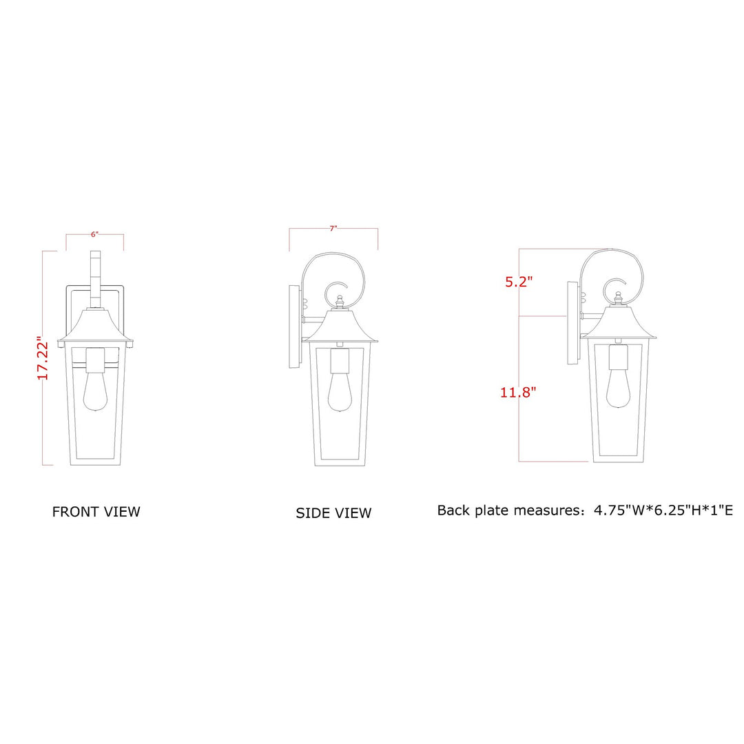 1 Light Outdoor Wall Light