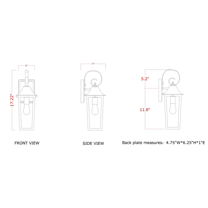 1 Light Outdoor Wall Light