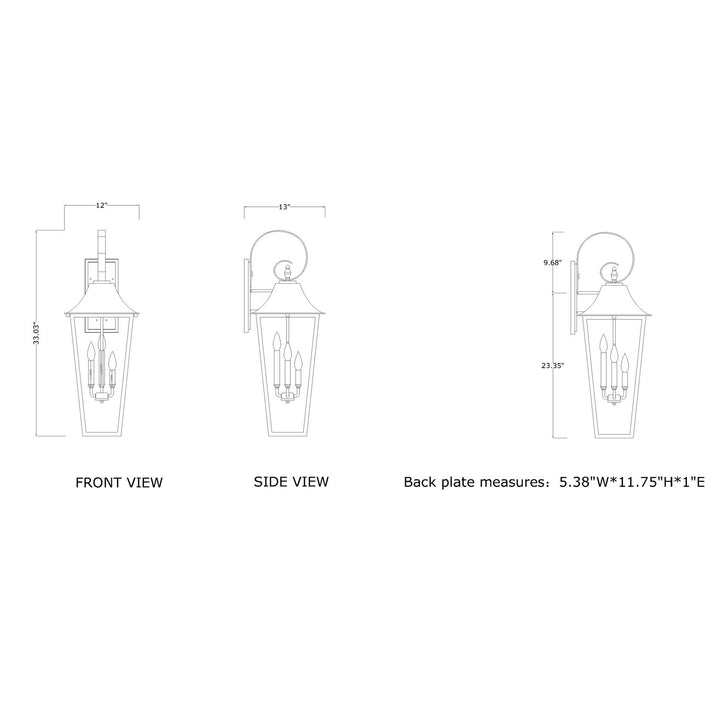 3 Light Outdoor Wall Light