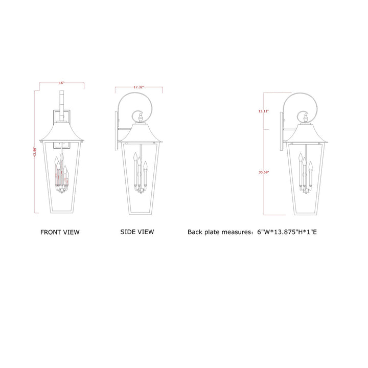 5 Light Outdoor Wall Light