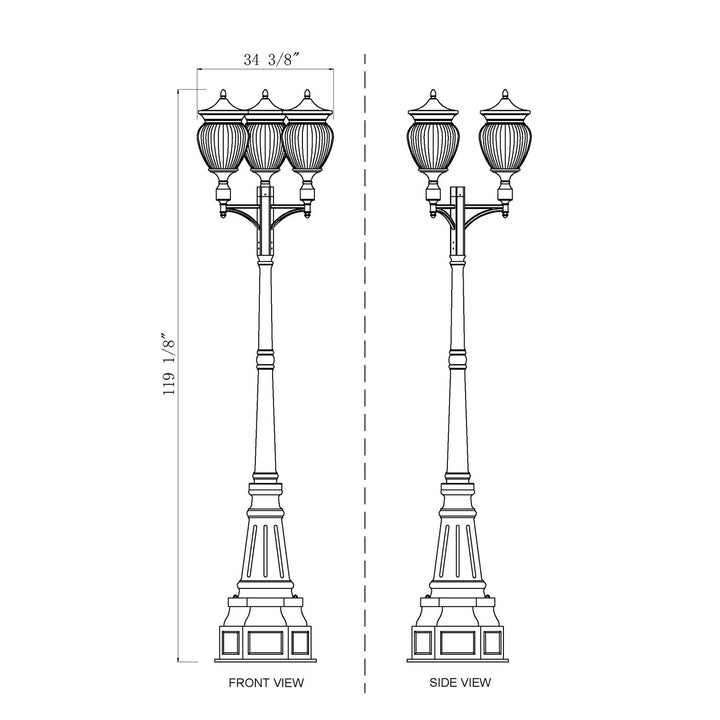 4 Light Outdoor Post Mounted Fixture