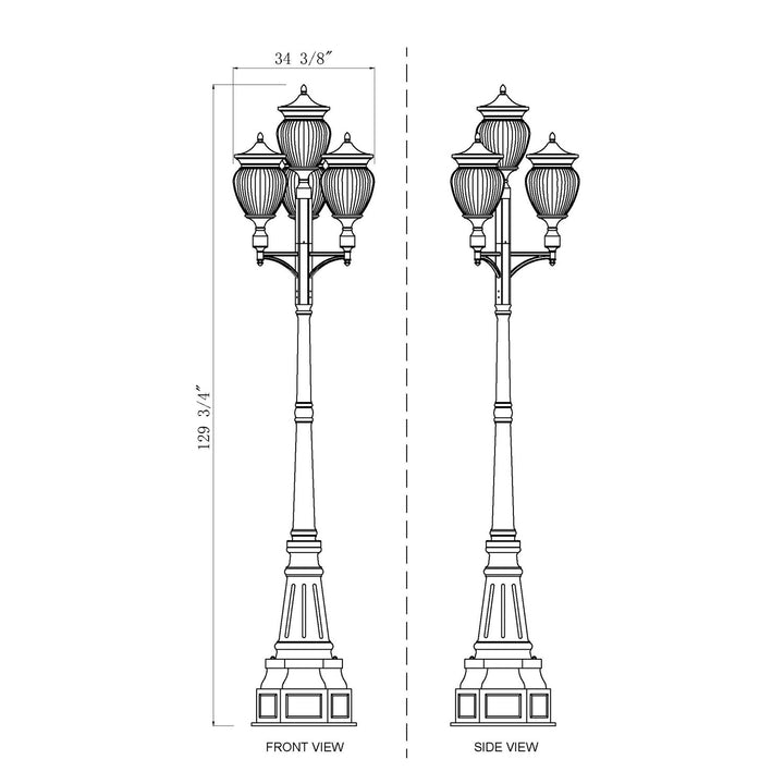 4 Light Outdoor Post Mounted Fixture