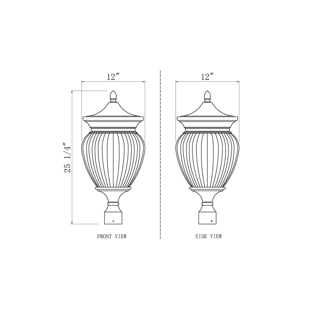 4 Light Outdoor Post Mount Fixture