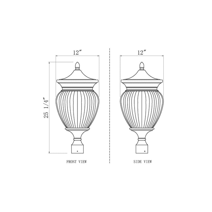 4 Light Outdoor Post Mount Fixture