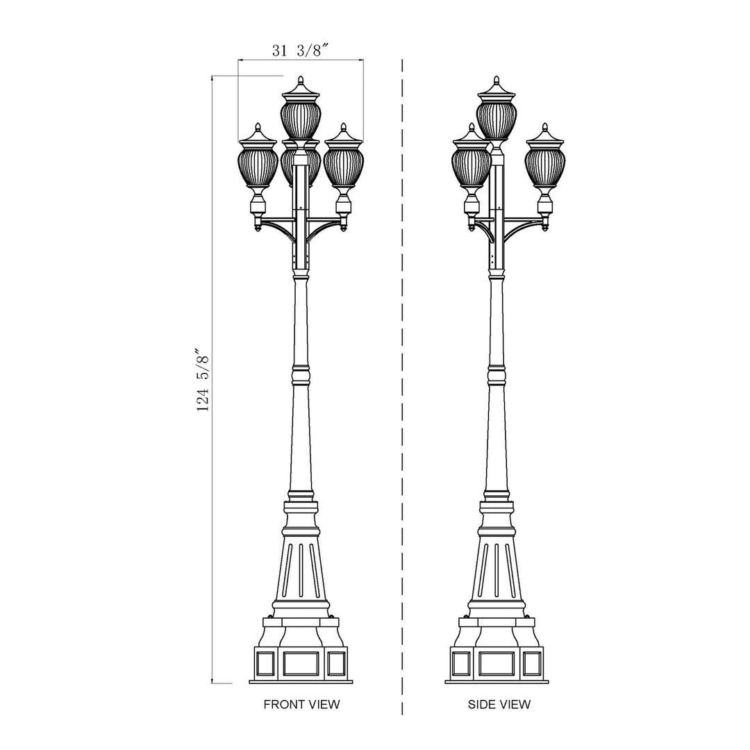 3 Light Outdoor Post Mounted Fixture