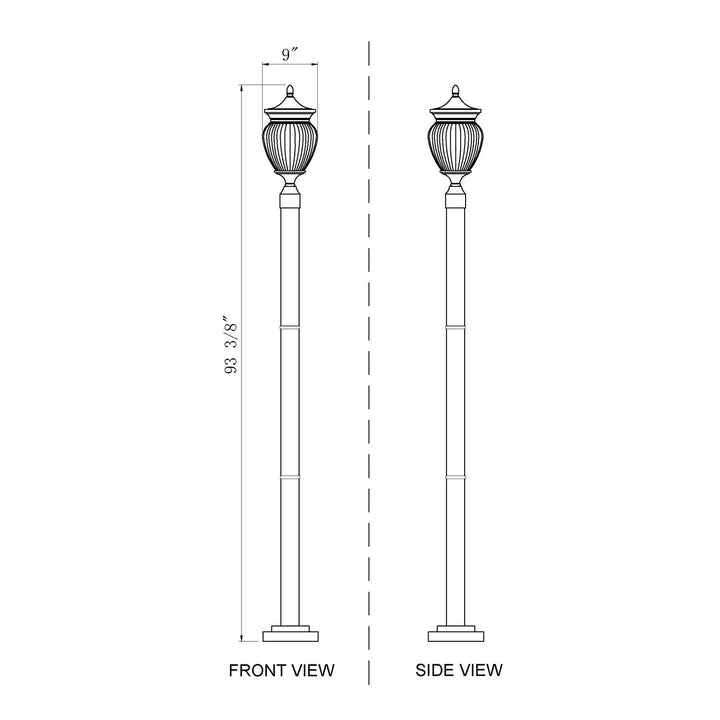 3 Light Outdoor Post Mounted Fixture