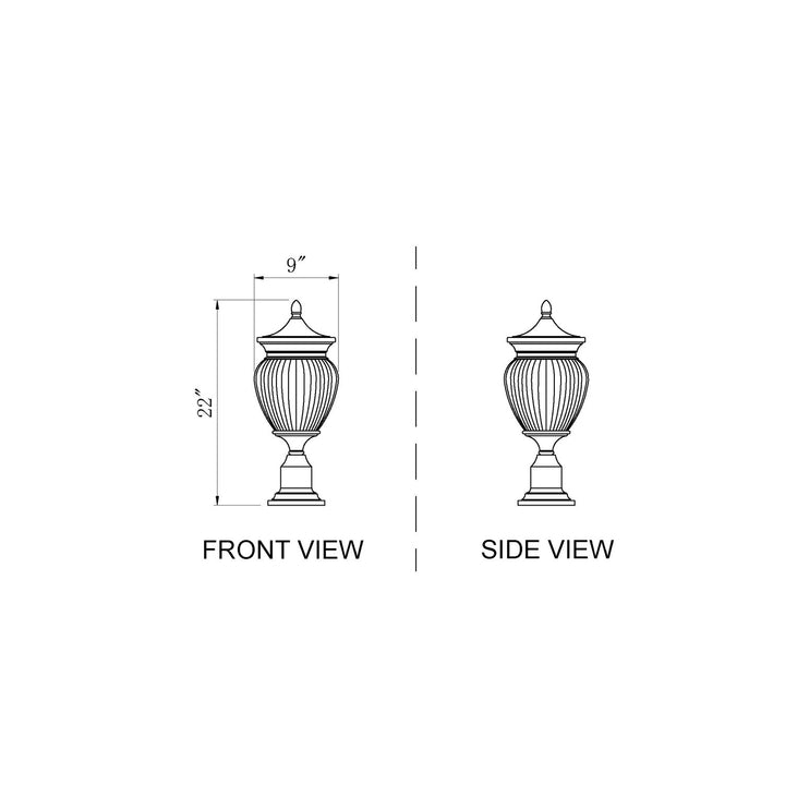 3 Light Outdoor Pier Mounted Fixture