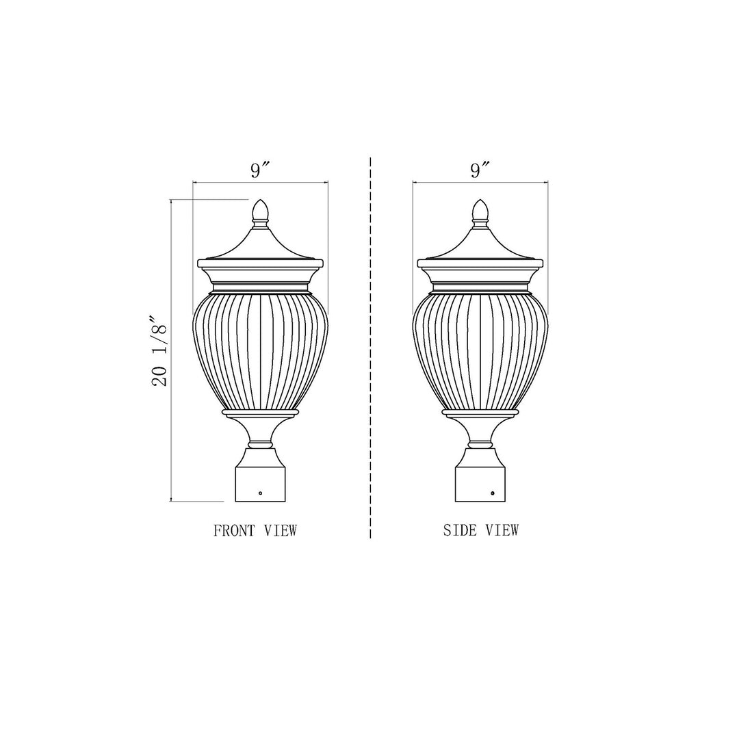 3 Light Outdoor Post Mount Fixture