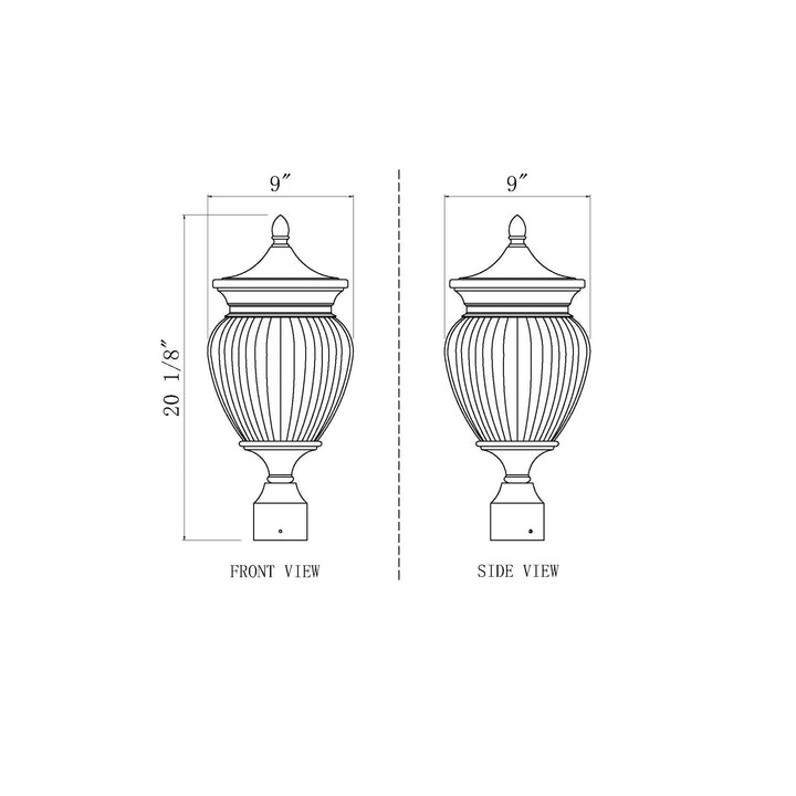 3 Light Outdoor Post Mount Fixture