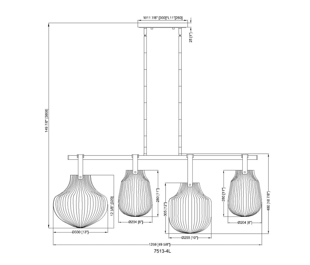 4 Light Pendant