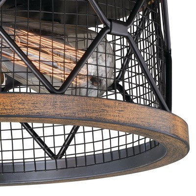 13-in Flush Mount Ceiling Light Oil Rubbed Bronze and Burnished Teak