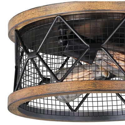 13-in Flush Mount Ceiling Light Oil Rubbed Bronze and Burnished Teak