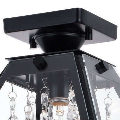 12.5 in. W Semi-Flush Mount Matte Black