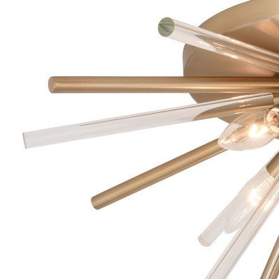 22.5-in. 4 Light Flush Mount Natural Brass