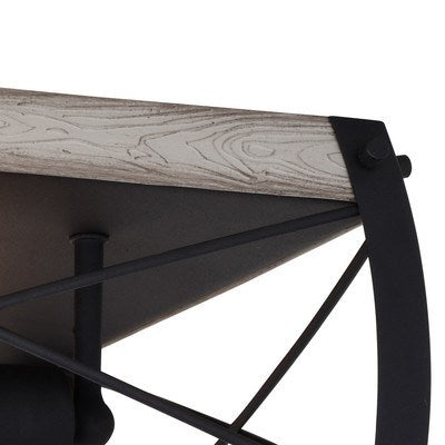 13.5-in. 2 Light Flush Mount Textured Black and White Ash