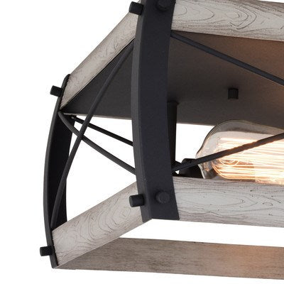 13.5-in. 2 Light Flush Mount Textured Black and White Ash